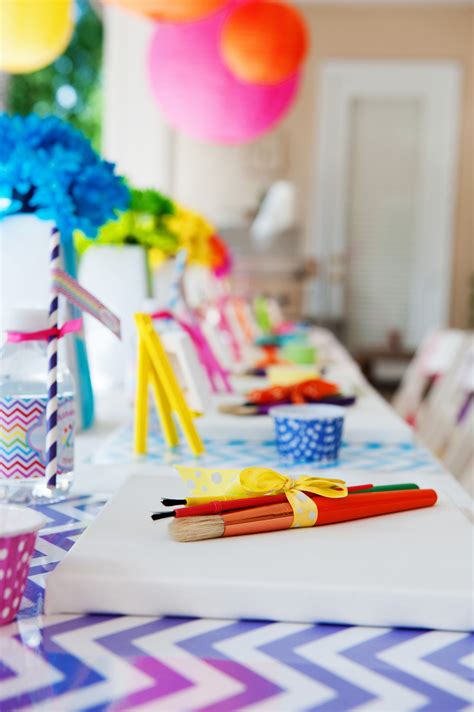 Pay tribute to their maturity, while still saluting their adventurous spirit. A Bright and Trendy Chevron Arts and Crafts Party - Anders ...