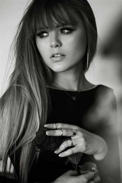 Long layers on long hairstyles with bangs create a blanket of hair that is gorgeous to any lady wearing it. Long Hair with Blunt Bangs | Health | Pinterest | Blunt ...