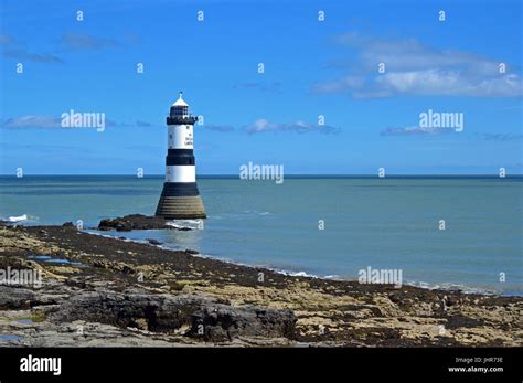 Trwyn Du Lighthouse At Penmon Point Anglesey Wales Uk Stock Photo
