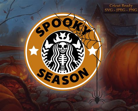 Spooky Season Starbucks Inspired Logo Halloween Spider Pumpkin Spice