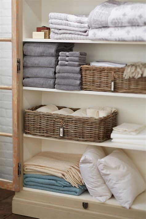 Aspire beds upholstered side opening storage ottoman grey linen velvet fabrics. Linen Closet Organizers: A Solution to Organize Linens ...