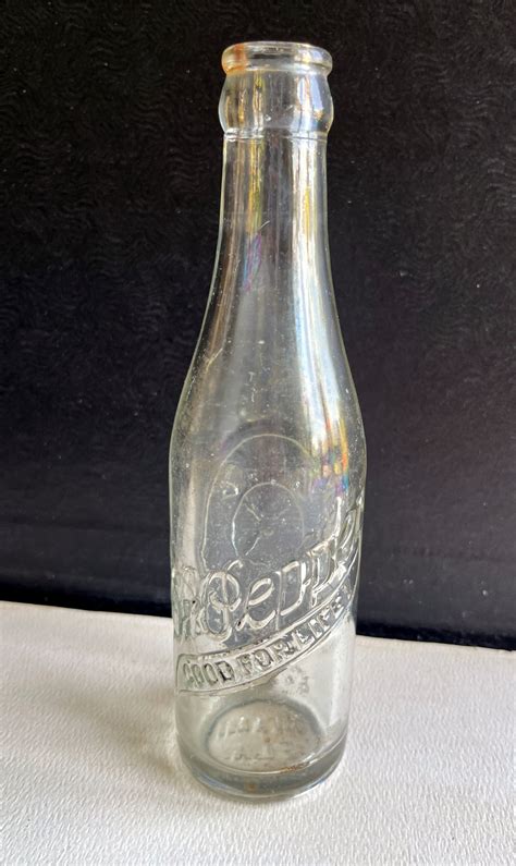 Vintage Dr Pepper 10 2 4 6 12 Oz Clear Glass Soda Bottle Miami