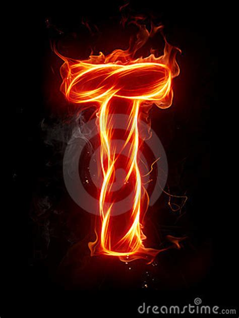 Fire Letter T Stock Photography - Image: 7197702