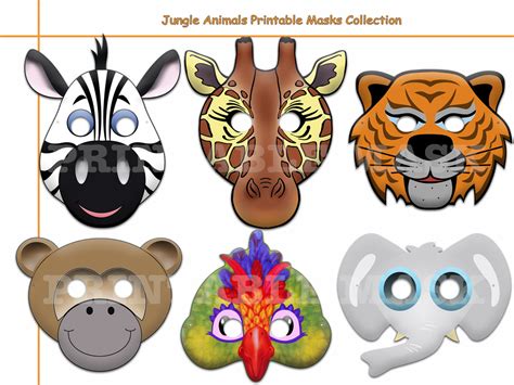 Unique Jungle Animals Printable Masks By Holidaypartystar On Zibbet