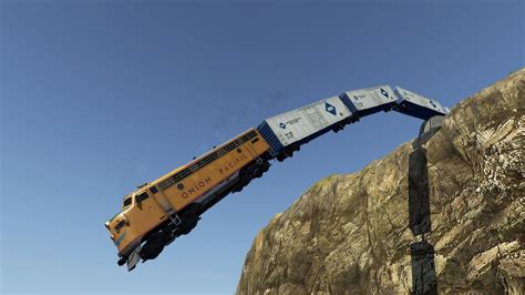 Trains Vs Cliff Crashes 1 Beamngdrive Beamng High Speed Youtube