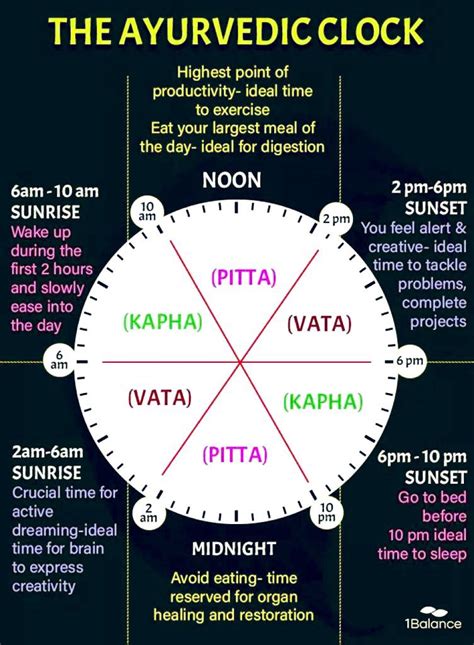Ayurvedic Health Clock The Ayurveda Clock Is A 24 Hr Guide That Aims