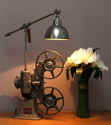 Vintage Steampunk Style Bell And Howell Projector Table Lamp Conversion Industrial Lamps Edison