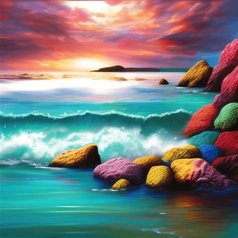 Colorful Seascape Art · Creative Fabrica