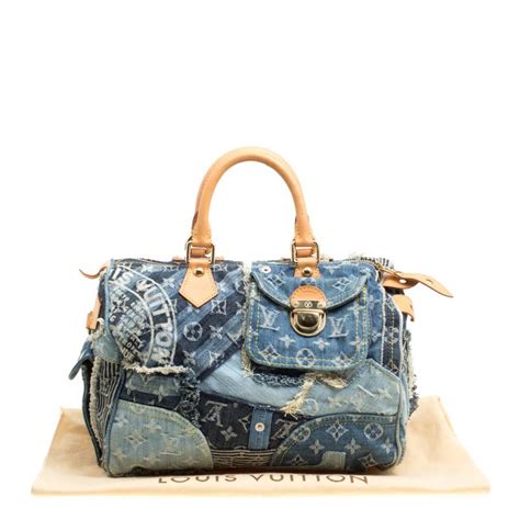 Louis Vuitton Monogram Denim Limited Edition Patchwork Speedy Bag In Blue Lyst