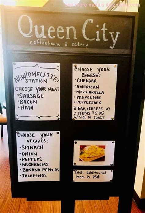 It's a caffeinated listening room, steeped in americana music. Online Menu of queen city coffee house & eatery Restaurant ...