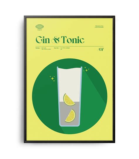 A Poster With A Glass Of Gin And Tonic