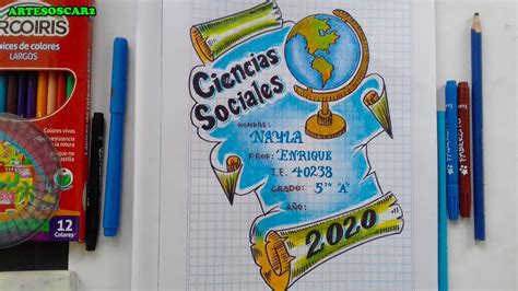 Portadas Para Cuadernos FÁcil Caratulas De Ciencias Sociales Youtube