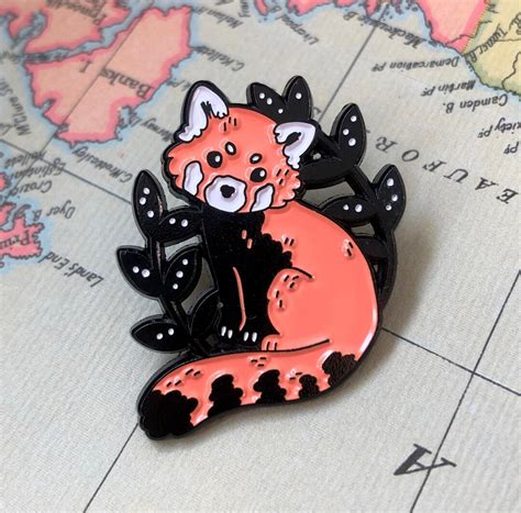 Red Panda Enamel Pin Badge Etsy