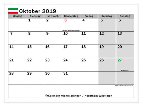 Gesetzliche feiertage bayern 2021, 2022 & 2020. Kalender Oktober 2019, Nordrhein-Westfalen (Deutschland ...