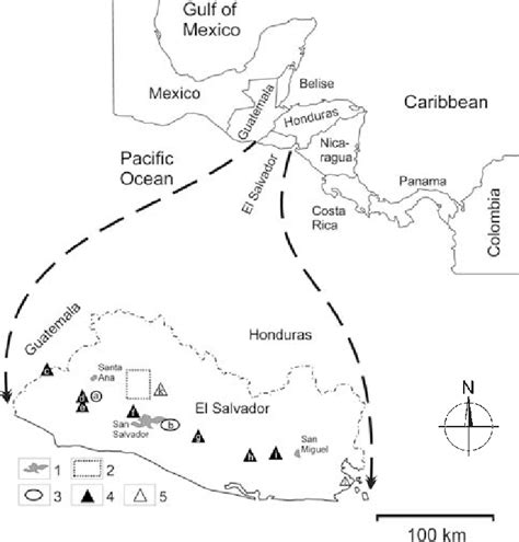 Area Of The Geological Research Localized On A Map Of El Salvador 1