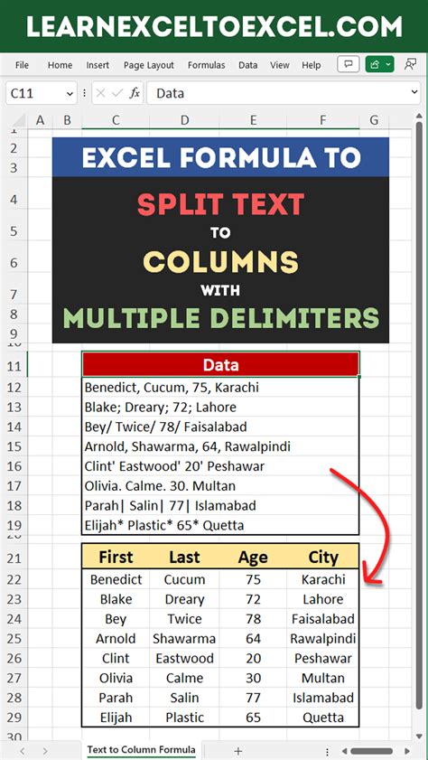 Excel Formula To Split Text To Columns With Multiple Delimiters Monthly
