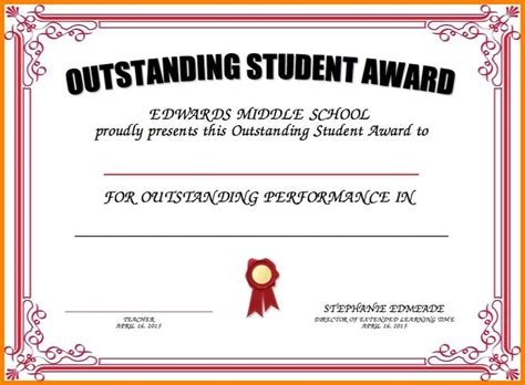 8 Student Award Certificate Examples Psd Ai Doc Within Outstanding