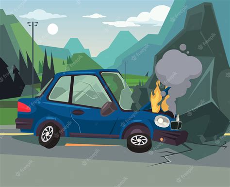 premium vector car accident illustration