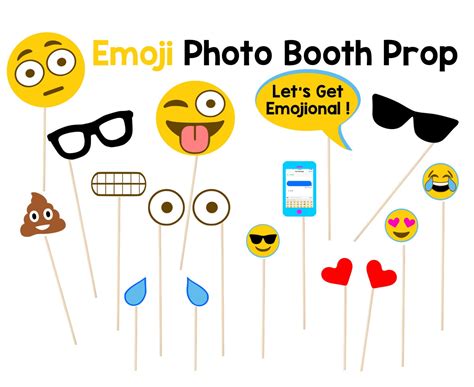 Emoji Photo Booth Prop Instant Download By Simplymadewithsam
