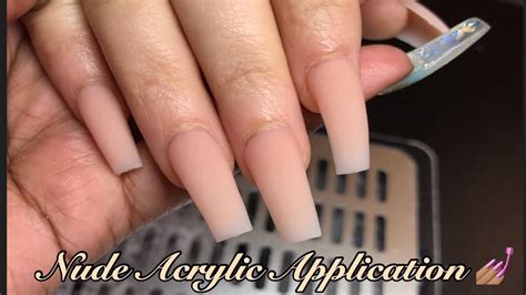 Acrylic Nail Tutorial Basic Nude Acrylic Application YouTube