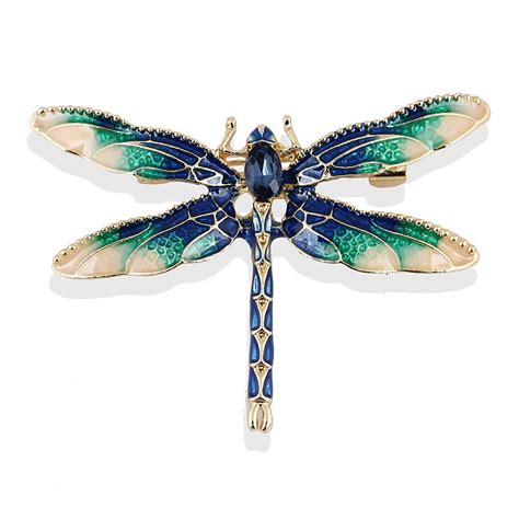 4 Color Cute Enamel Dragonfly Insect Brooch Pins For Women Men Clothes