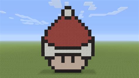 Minecraft Pixel Art Santa Hat Mushroom Head Youtube