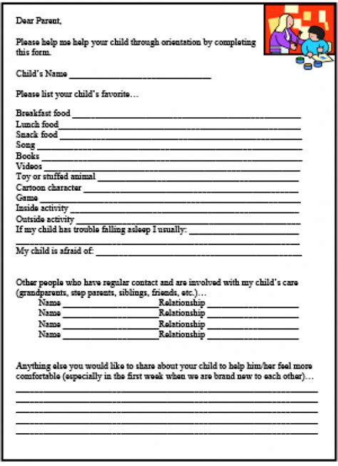 Simplydaycare Printable Home Daycare Forms Printable Forms Free Online