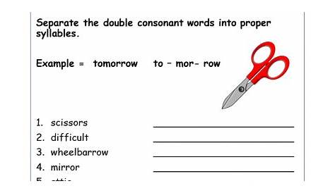 syllables worksheets with answers