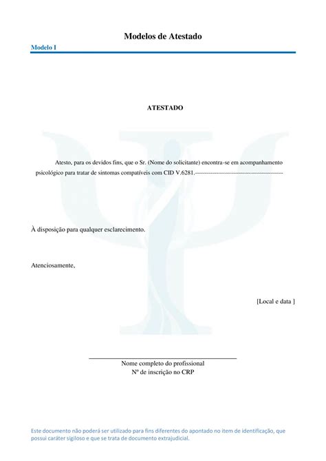 Declaração De Acompanhamento Psicologico