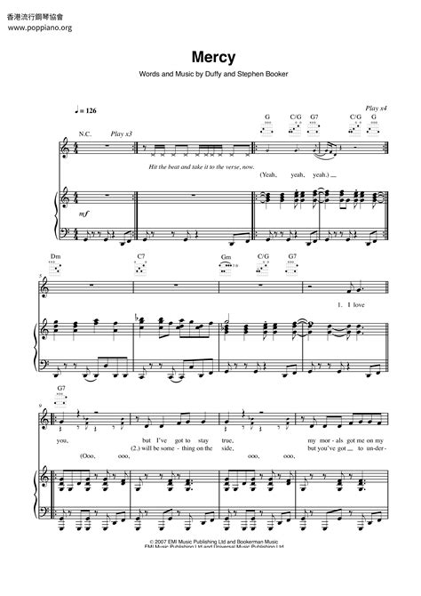 Duffy Mercy Sheet Music Pdf Free Score Download