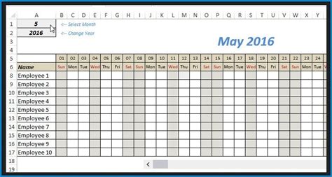 Free Printable Blank Employee Schedule Monthly Calendar Image