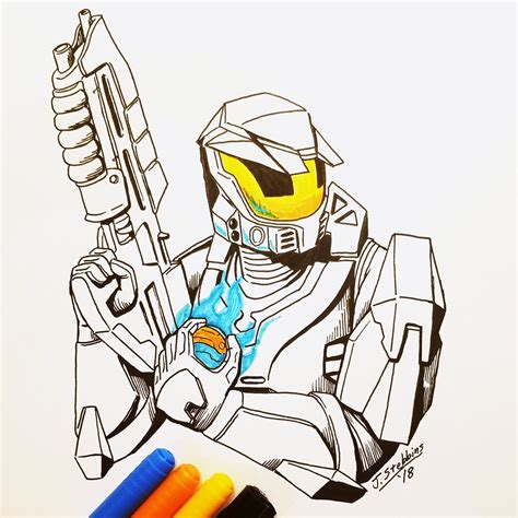 Master Chief Drawing Free Download On Clipartmag