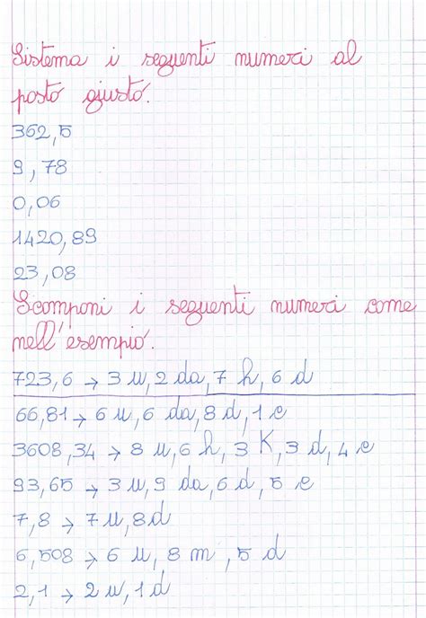 Riepilogo sulle operazioni con i numeri decimali. I decimali,composizione e scomposizione di numeri ...