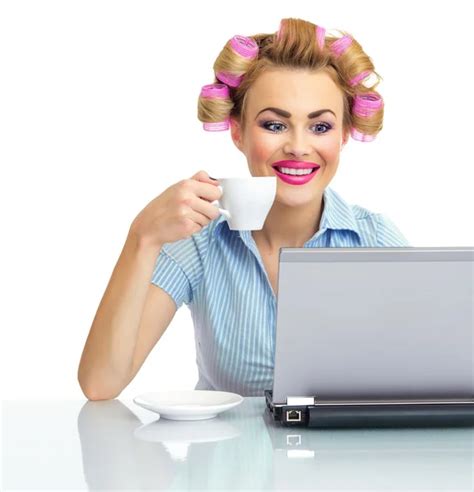 Funny Woman With Curlers Stock Photos Royalty Free Funny Woman With