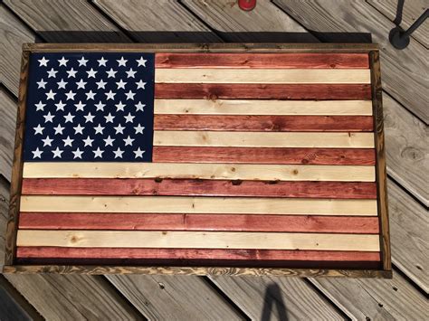 Rustic Wood American Flag Framed Wooden American Flag Etsy