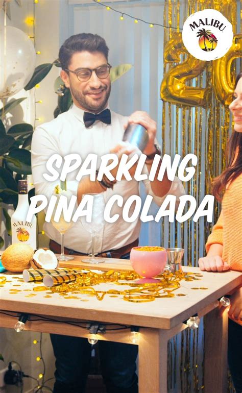Malibu rum syrupthe little pancake company. Malibu Sparkling Piña Colada | New years eve drinks ...