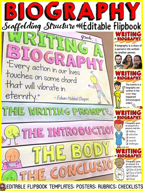 Scaffold The Structure Of A Biography With This Useful Flipbook That