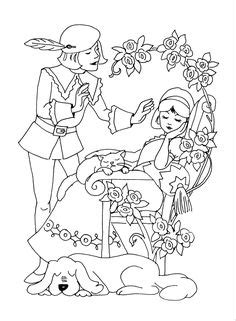 Hänsel und gretel aus dem gleichnamigen märchen halten sich an der hand. ausmalbilder aschenputtel kostenlos | zeichnen Märchen ...