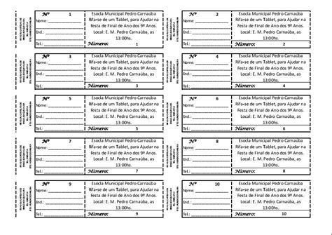 Modelo De Rifa En Excel Listo Para Imprimir Como Criar E Imprimir Rifas