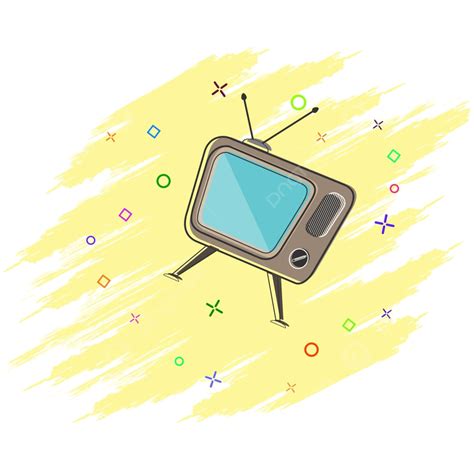 Simplified Cartoon Tv With Kinescope And Dynamic Splash Effect Vector