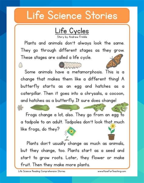 One of l frank baum s american fairy tales in this reading comprehension as the uk reopens people with disabilities reflect on the difficulties of the past year from increased health risks to. Life Cycles #boccore1996 | Science reading, Reading comprehension