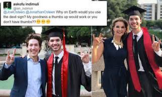 Joel Osteen Under Fire For Hand Signal At Sons Graduation