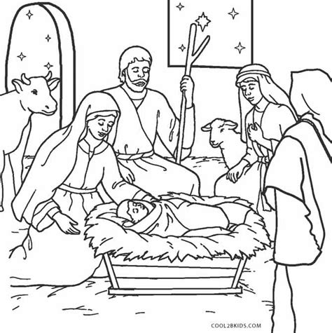 Birth Of Jesus Coloring Pages Free Printable Templates
