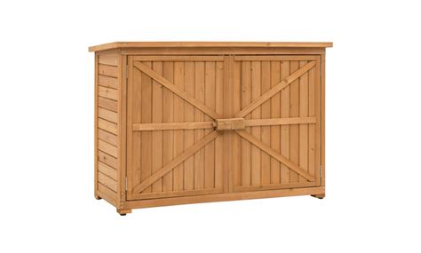 Double Doors Fir Wooden Garden Yard Shed Lockers Outdoor Storage