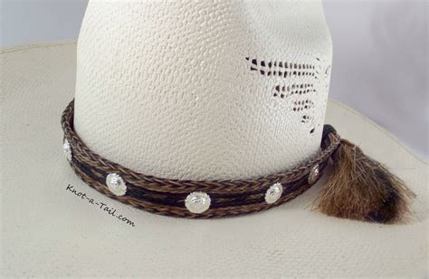 Cowboy Horsehair Hat Band Silver Conchos 7 Strand Double Horsehair