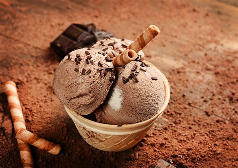 Hd Wallpaper Ice Cream Scoops Chocolate Dessert Waffles Tube Food