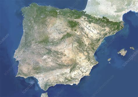 Satellite Image Of Spain And Portugal Stock Image E0700377