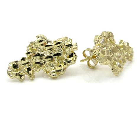 Buy the best and latest nugget earring on banggood.com offer the quality nugget earring on sale with worldwide free shipping. 10K Yellow Gold Diamond Cut Small Nugget Earrings