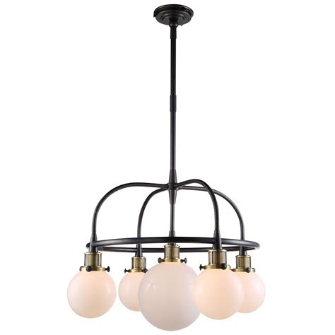 Finished in chrome with crackled lustrous pearl glass. Elegant Lighting Santos 5 Light Kitchen Island Pendant ...