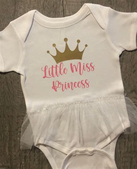Little Miss Princess Baby Bodysuit With Attached Tutu Baby Etsy